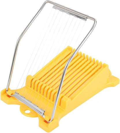Luncheon Meat Slicer, Veggie Sheet Slicer Quality Stainless Steel 10 Wires Butter Slicer Cutter for 11 Thinner Slices for Soft Fruit Strawberry Luncheon Meat Ham Boiled Egg Cheese Home Use