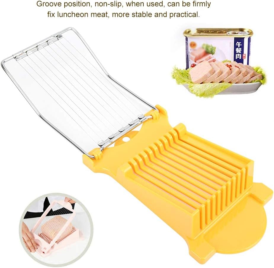 Luncheon Meat Slicer, Veggie Sheet Slicer Quality Stainless Steel 10 Wires Butter Slicer Cutter for 11 Thinner Slices for Soft Fruit Strawberry Luncheon Meat Ham Boiled Egg Cheese Home Use