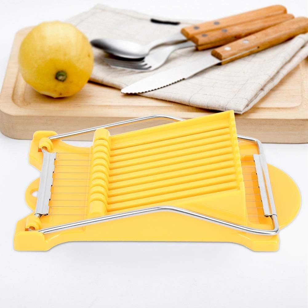 Luncheon Meat Slicer, Veggie Sheet Slicer Quality Stainless Steel 10 Wires Butter Slicer Cutter for 11 Thinner Slices for Soft Fruit Strawberry Luncheon Meat Ham Boiled Egg Cheese Home Use