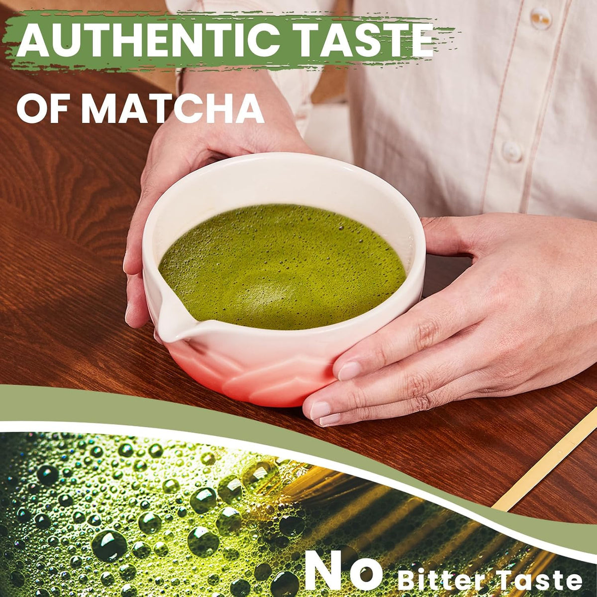 Matcha Whisk Set, Lotus Gradient Red Ceramic Matcha Set Includes Matcha Bowl, Matcha Whisk (Chasen) and Holder, Sifter, Bamboo Scoop & Spoon - 6 Pcs Matcha Kit for Matcha Lovers