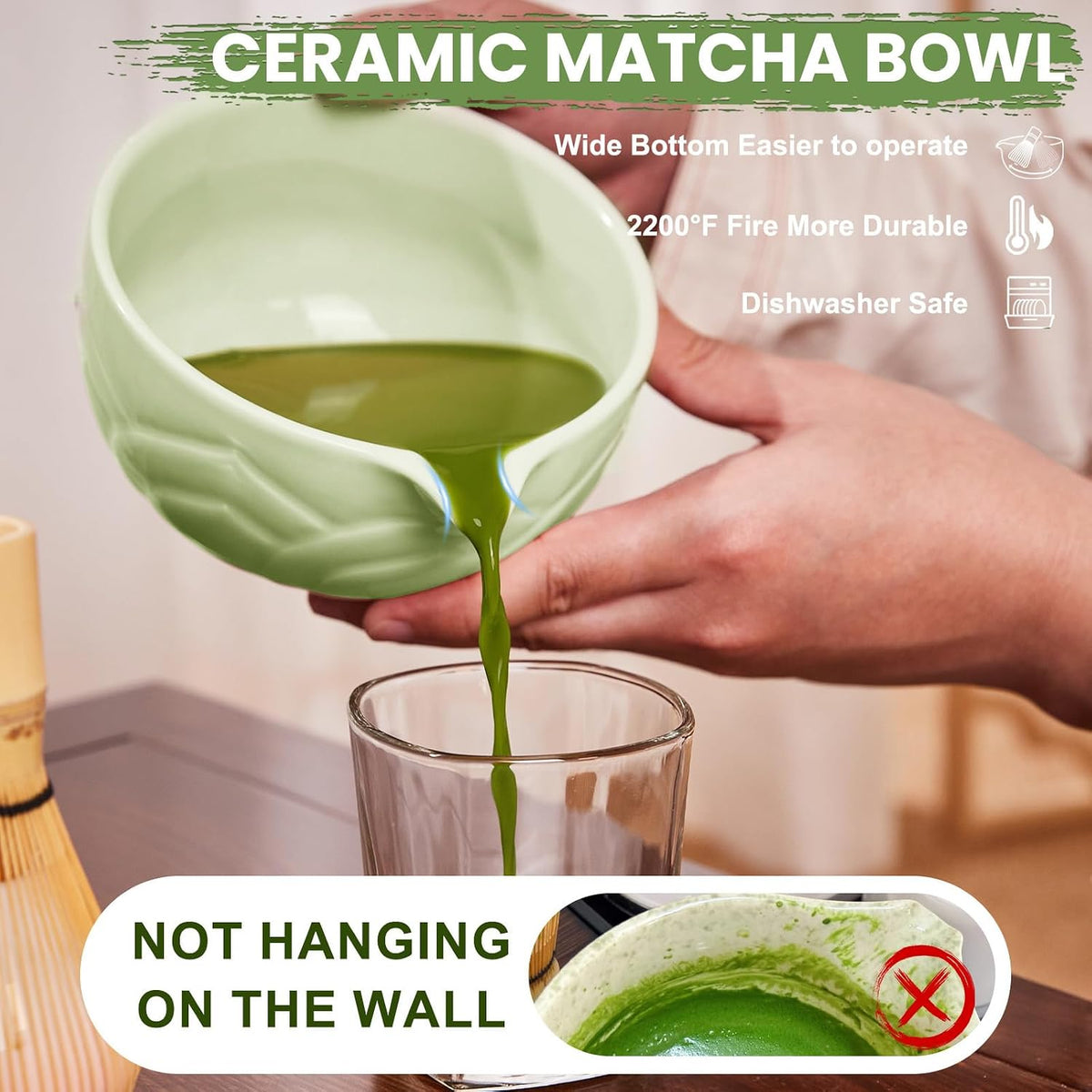 Matcha Whisk Set, Lotus Gradient Red Ceramic Matcha Set Includes Matcha Bowl, Matcha Whisk (Chasen) and Holder, Sifter, Bamboo Scoop & Spoon - 6 Pcs Matcha Kit for Matcha Lovers