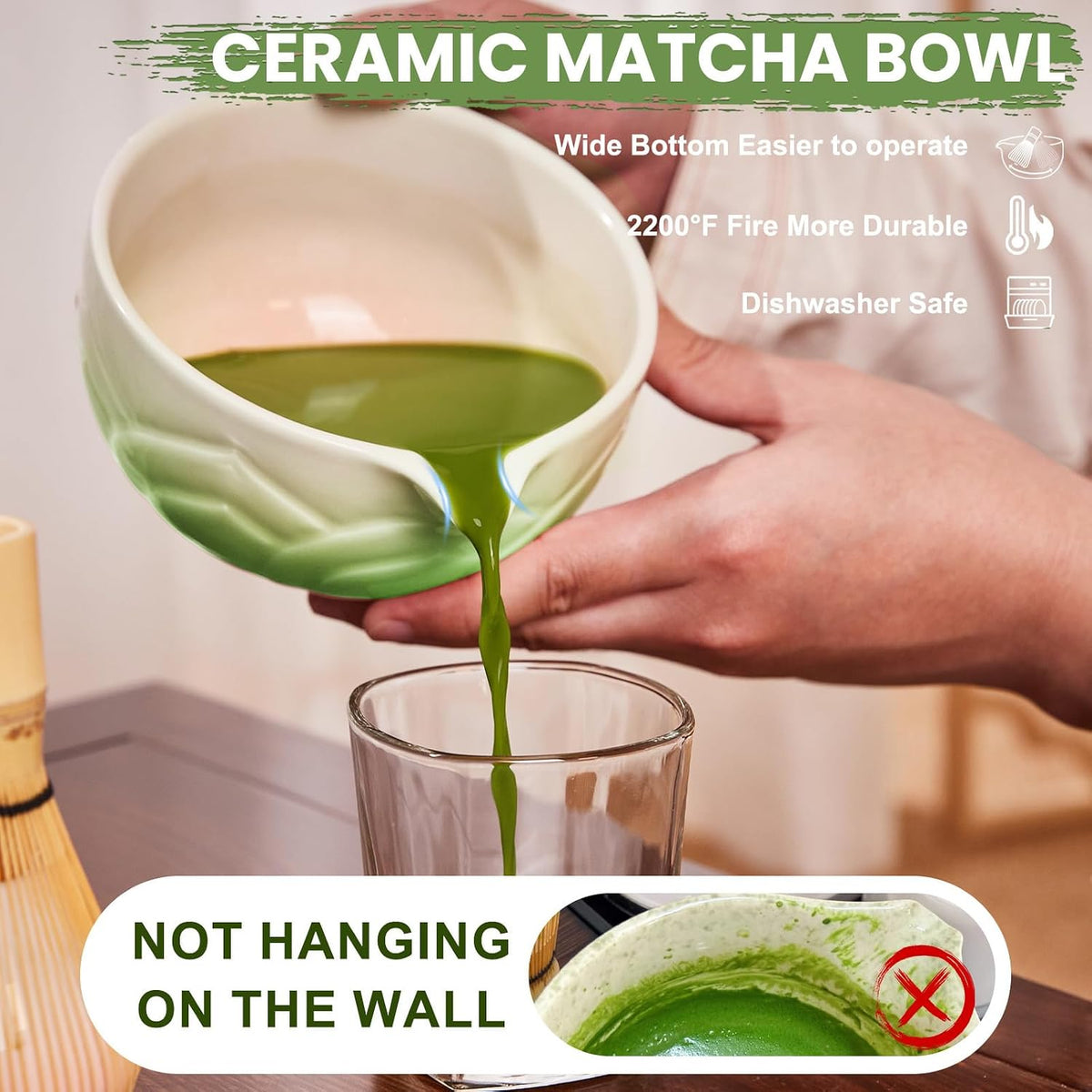 Matcha Whisk Set, Lotus Gradient Red Ceramic Matcha Set Includes Matcha Bowl, Matcha Whisk (Chasen) and Holder, Sifter, Bamboo Scoop & Spoon - 6 Pcs Matcha Kit for Matcha Lovers