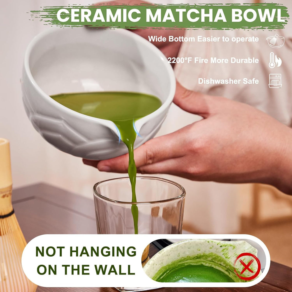 Matcha Whisk Set, Lotus Gradient Red Ceramic Matcha Set Includes Matcha Bowl, Matcha Whisk (Chasen) and Holder, Sifter, Bamboo Scoop & Spoon - 6 Pcs Matcha Kit for Matcha Lovers