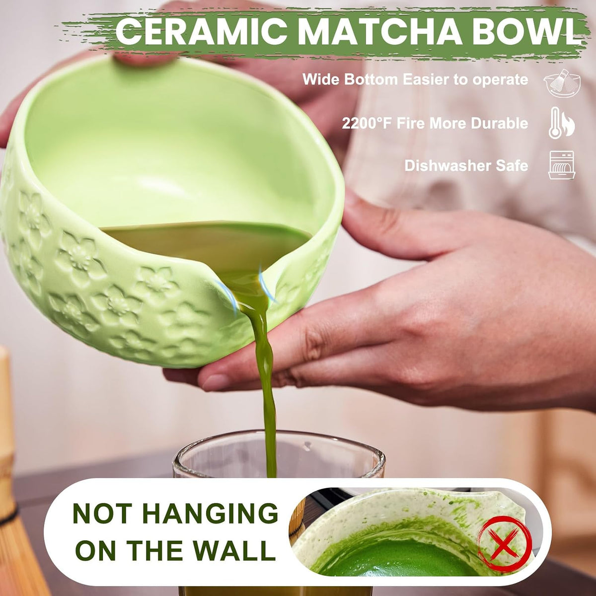 Matcha Whisk Set, Lotus Gradient Red Ceramic Matcha Set Includes Matcha Bowl, Matcha Whisk (Chasen) and Holder, Sifter, Bamboo Scoop & Spoon - 6 Pcs Matcha Kit for Matcha Lovers