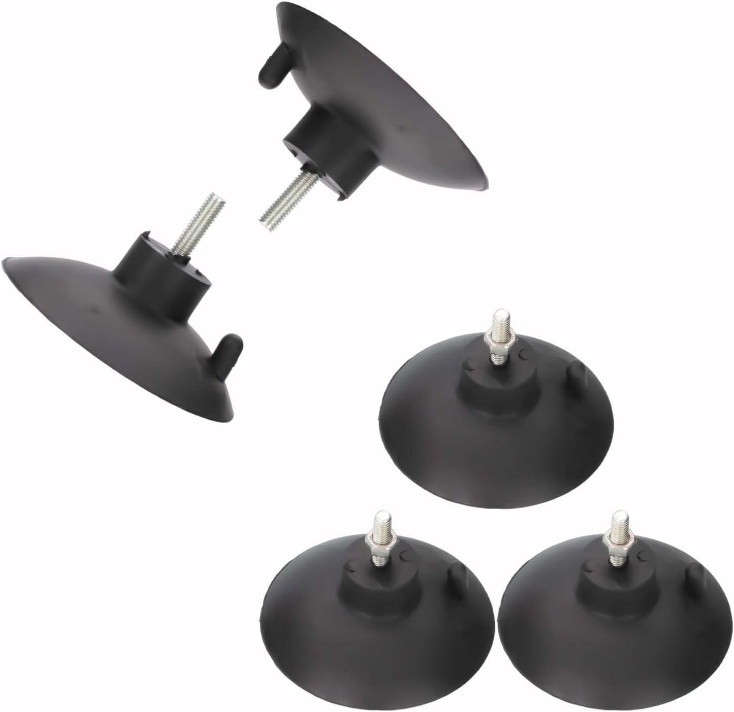 4 PCs French Fry Suction Cup Feet Commercial Suction Cup Feet with Screws for Industrial Commercial French Fry Cutter (Black)