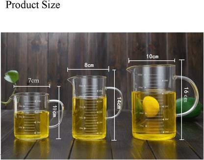 Borosilicate Glass Measuring Cup 350 mL with Spout and Handle Clear