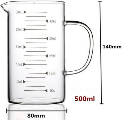 Borosilicate Glass Measuring Cup 350 mL with Spout and Handle Clear