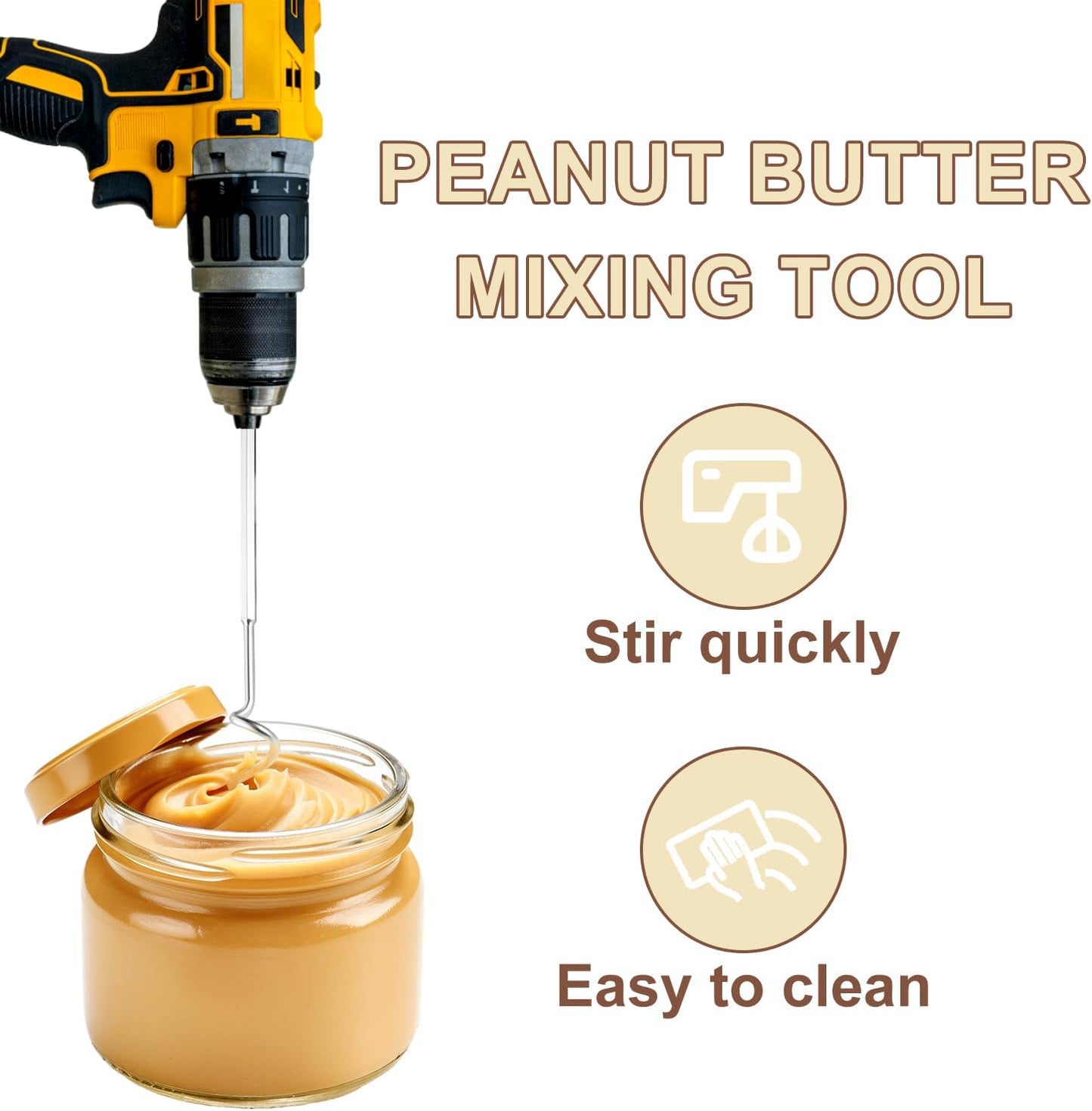 Meat Grinder & Egg Beater Drill Attachment, 304 Stainless Steel Mixer Tool for Standard Electric Drills for Ground Meat Patties Dough Cream & Batters (Silver)
