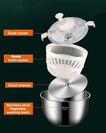 Salad Spinner Drainable Quick Spin Fruit Vegetable Dryer