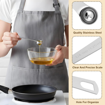 2pcs 1/4 Teaspoon Measuring Spoon 1/4 tsp 1.25 ml 1.25 cc Tablespoon Measuring Spoon Stainless Steel Mini Small Table Measure Spoons Short Handle Metal Teaspoon Scoop for Kitchen Cooking