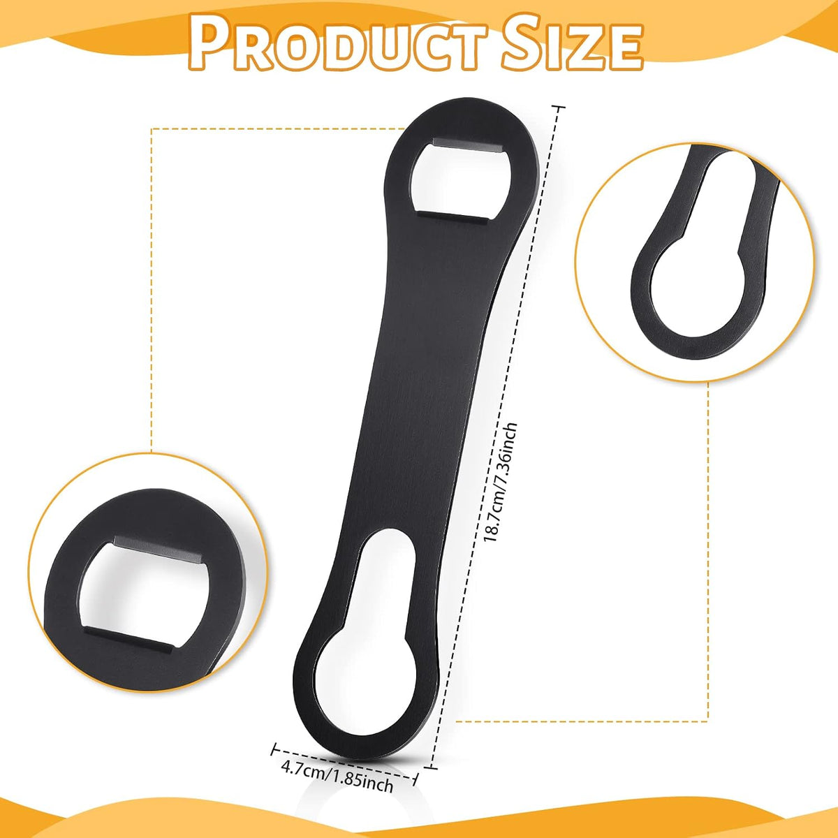 Bottle Opener Spout Remover Flat Bar Key, Black, 4 Pcs