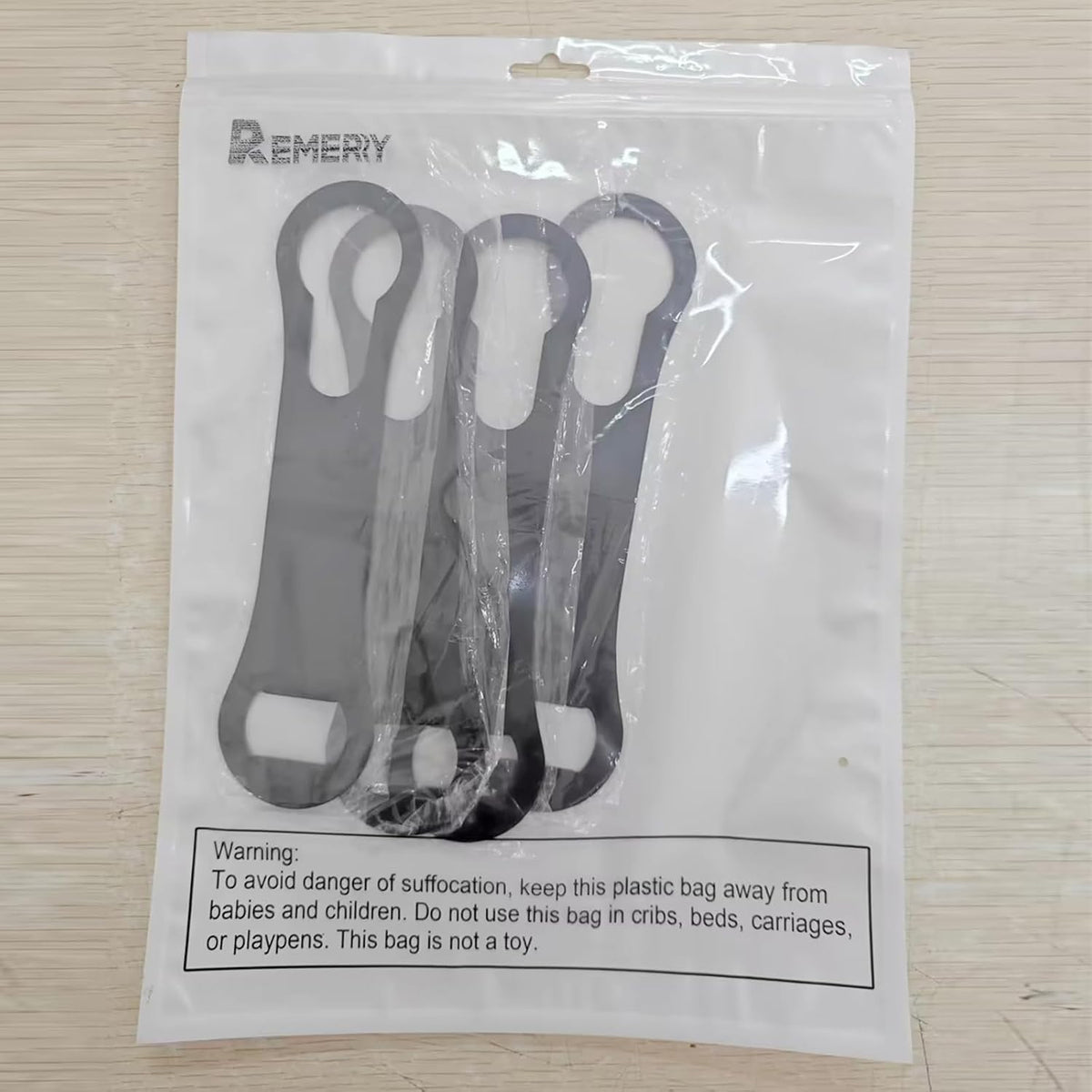 Bottle Opener Spout Remover Flat Bar Key, Black, 4 Pcs
