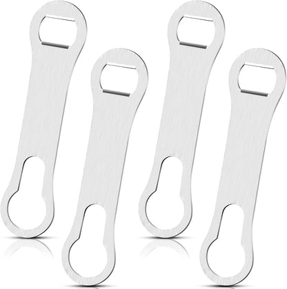 Bottle Opener Spout Remover Flat Bar Key, Black, 4 Pcs