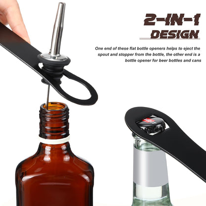 Bottle Opener Spout Remover Flat Bar Key, Black, 4 Pcs