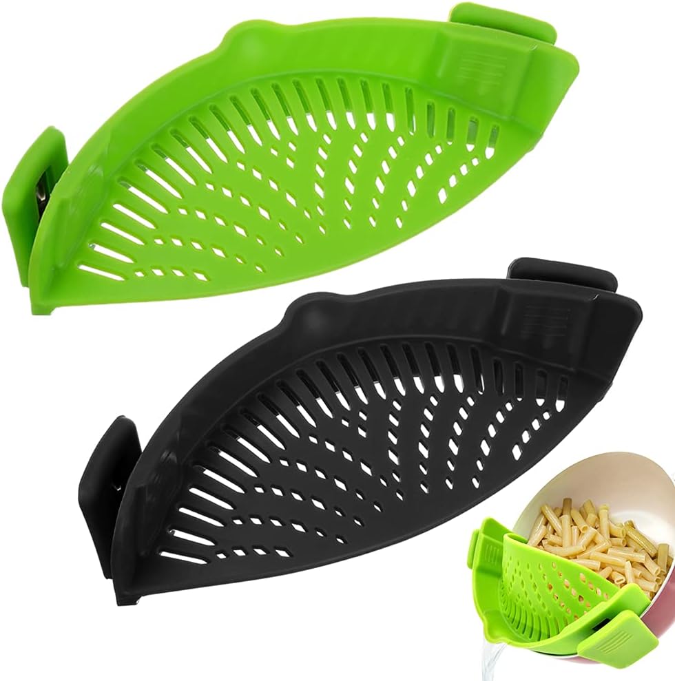 Clip on Strainer for All Pots Pan,Silicone Pasta Strainer