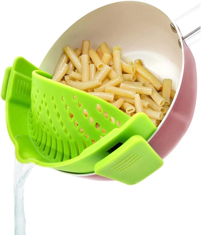 Clip on Strainer for All Pots Pan,Silicone Pasta Strainer