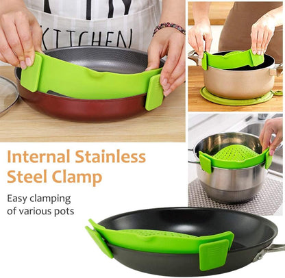 Clip on Strainer for All Pots Pan,Silicone Pasta Strainer