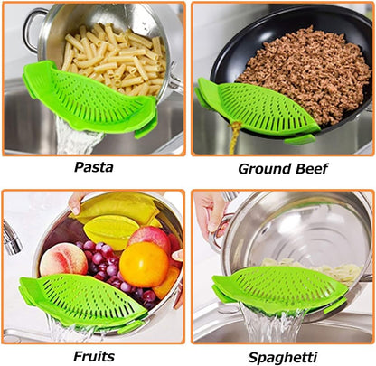 Clip on Strainer for All Pots Pan,Silicone Pasta Strainer