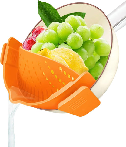 Clip on Strainer for All Pots Pan,Silicone Pasta Strainer