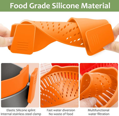 Clip on Strainer for All Pots Pan,Silicone Pasta Strainer