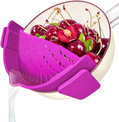 Clip on Strainer for All Pots Pan,Silicone Pasta Strainer