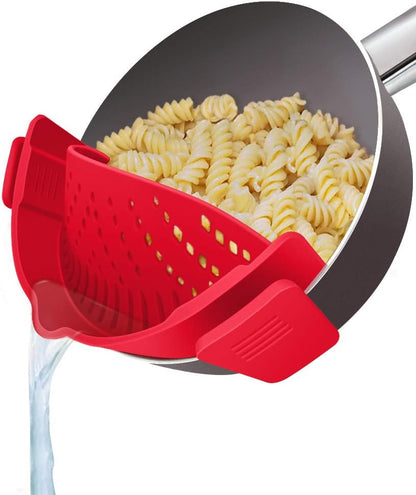 Clip on Strainer for All Pots Pan,Silicone Pasta Strainer