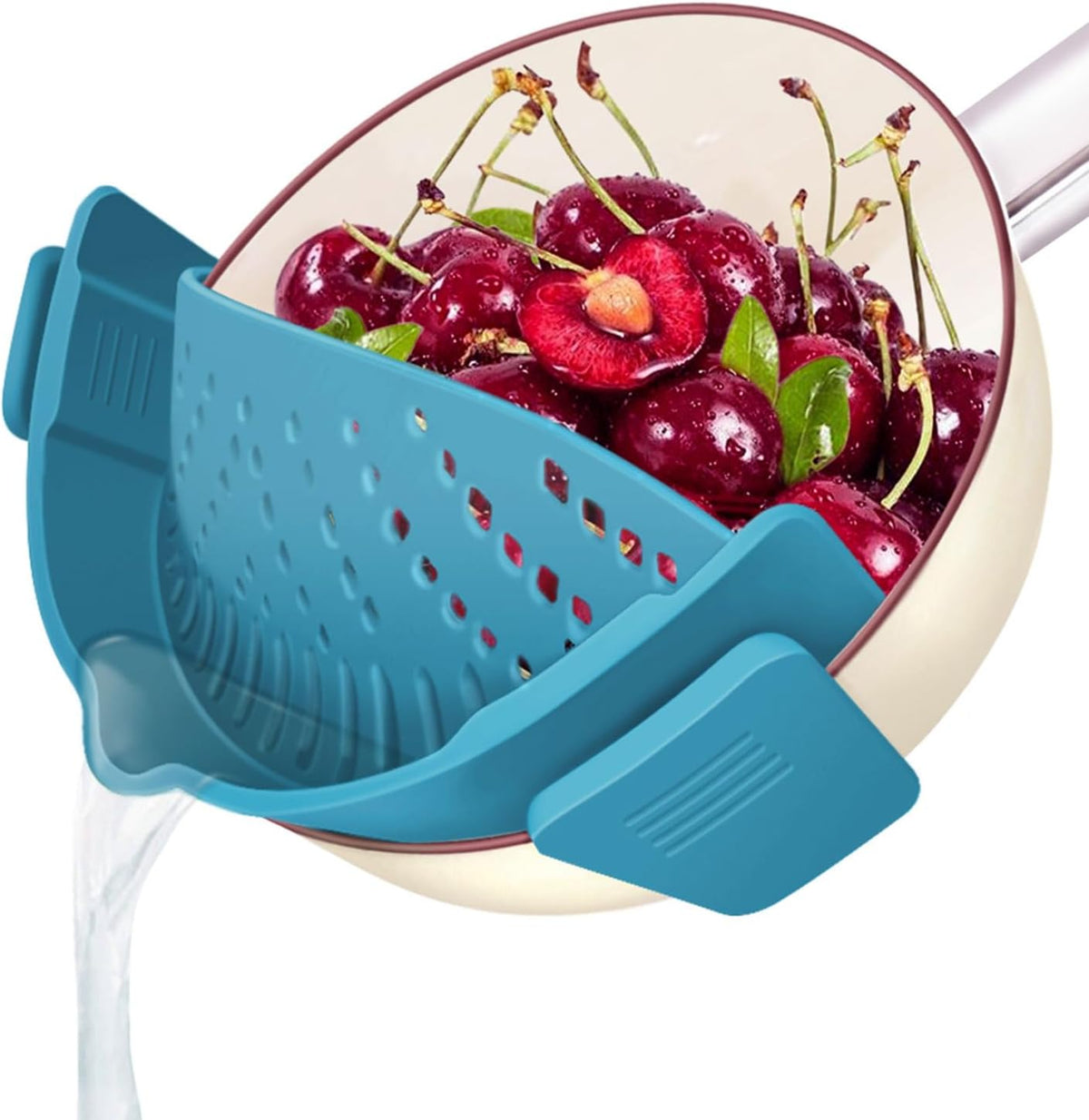 Clip on Strainer for All Pots Pan,Silicone Pasta Strainer