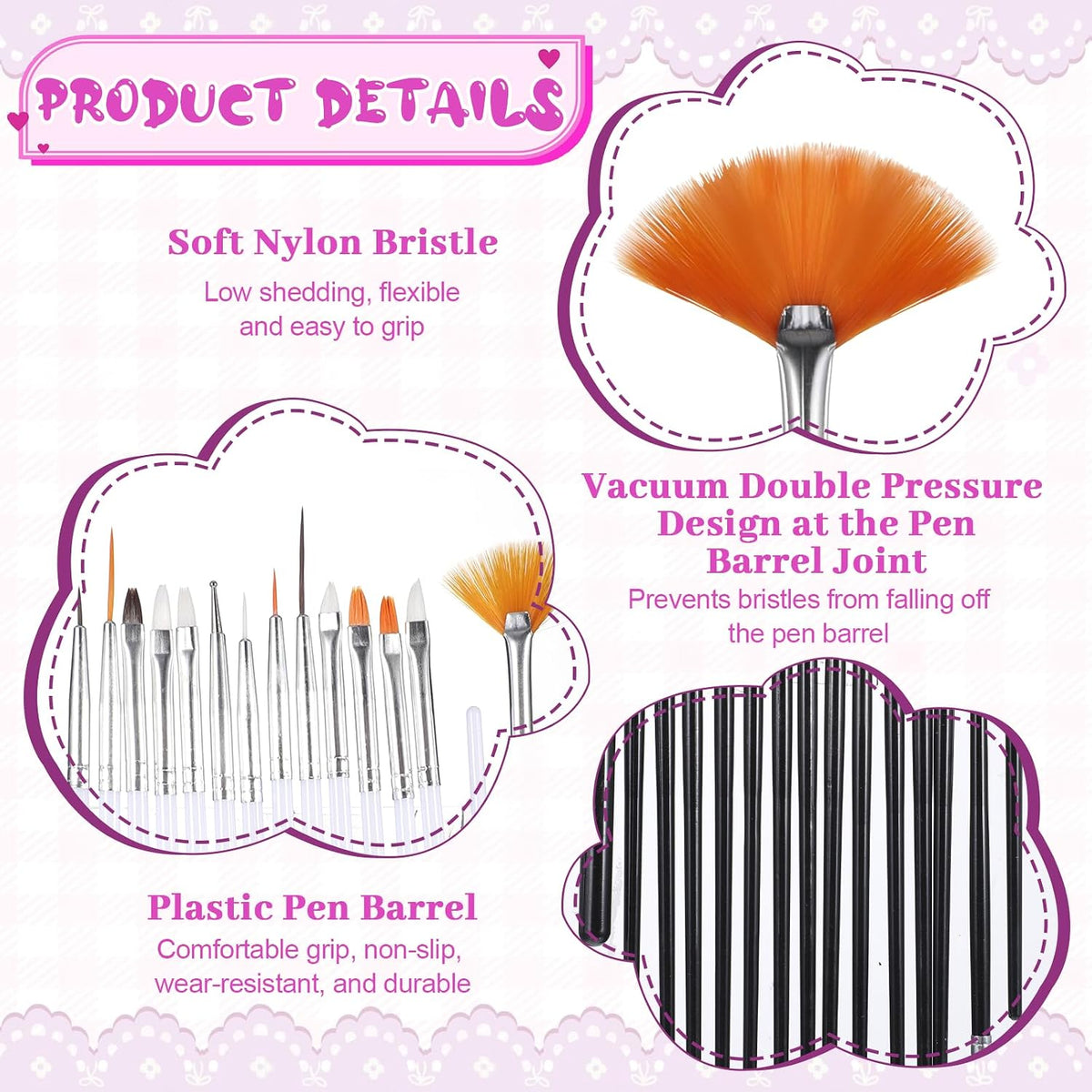 30PCS Food Safe Paint Brushes, Cookie Paint Brushes Cake Painting Brush Fondant Paints Brush Cake Decorating Painting Tool, Icing Pastry Brushs DIY Tool Set for Cupcakes Cookie Decorating Supplies