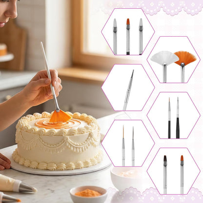 30PCS Food Safe Paint Brushes, Cookie Paint Brushes Cake Painting Brush Fondant Paints Brush Cake Decorating Painting Tool, Icing Pastry Brushs DIY Tool Set for Cupcakes Cookie Decorating Supplies