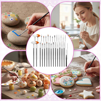 30PCS Food Safe Paint Brushes, Cookie Paint Brushes Cake Painting Brush Fondant Paints Brush Cake Decorating Painting Tool, Icing Pastry Brushs DIY Tool Set for Cupcakes Cookie Decorating Supplies