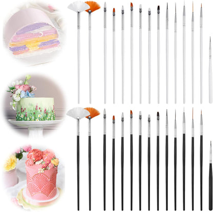 30PCS Food Safe Paint Brushes, Cookie Paint Brushes Cake Painting Brush Fondant Paints Brush Cake Decorating Painting Tool, Icing Pastry Brushs DIY Tool Set for Cupcakes Cookie Decorating Supplies