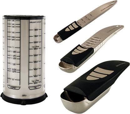 Professional Series Tablespoon, Champagne Satin Measuring Spoon, Adjustable from 1/2 Teaspoon to 1 Tablespoon, White & Black | Adjustable from 1/2 Teaspoon to 1 Tablespoon | Baking & Cooking Gadget | Easy To Read Increments | Adjustable Tablespoon