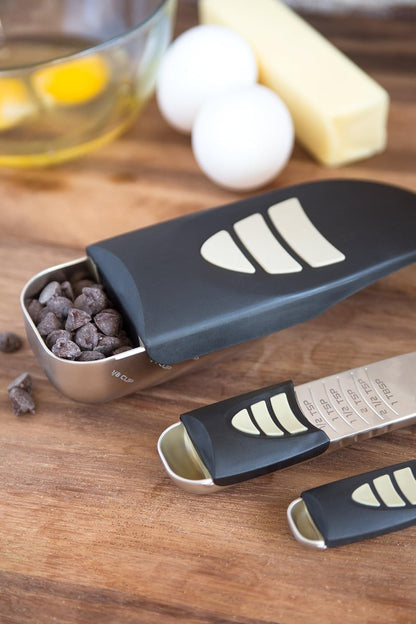 Professional Series Tablespoon, Champagne Satin Measuring Spoon, Adjustable from 1/2 Teaspoon to 1 Tablespoon, White & Black | Adjustable from 1/2 Teaspoon to 1 Tablespoon | Baking & Cooking Gadget | Easy To Read Increments | Adjustable Tablespoon