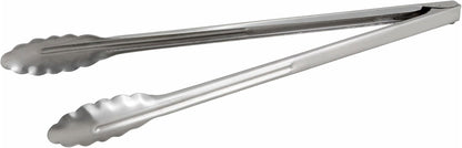 Coiled Spring Heavyweight Stainless Steel Utility Tong, 16-Inch