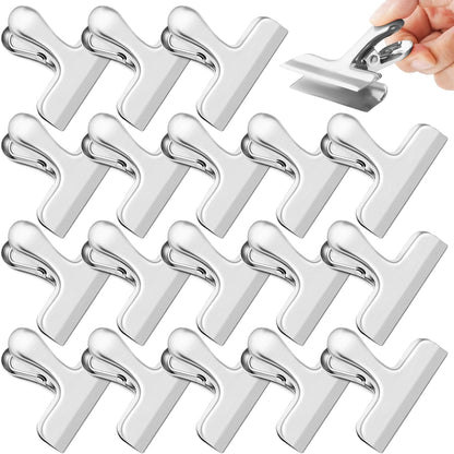 6 Pack Chip Clips Bag Clips for Food Snack Kitchen Storage(Silver) | Heavy Duty, Stainless Steel, Air Tight Seal, Durable Metal Clamps for Refrigerator Home Office, Use for Bread Coffee Paper