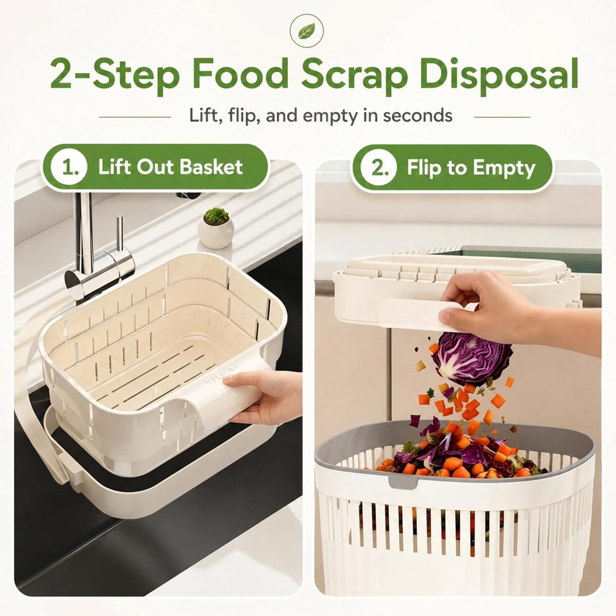 Sink Strainer Basket, 2026 Upgrade Foldable Hanging Sink Drain Basket