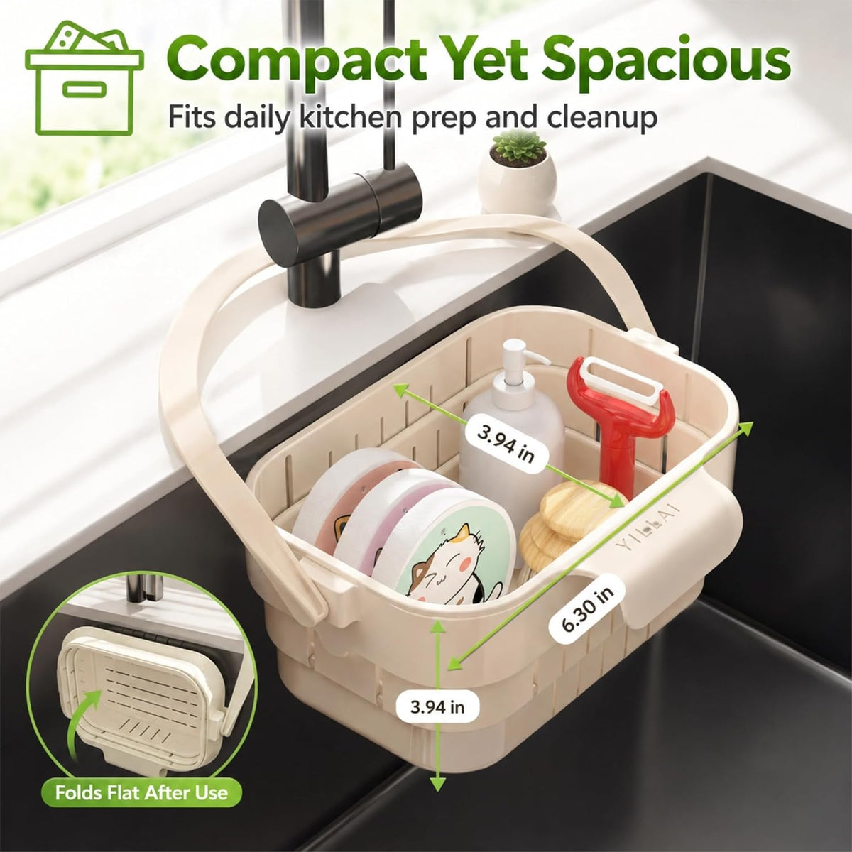 Sink Strainer Basket, 2026 Upgrade Foldable Hanging Sink Drain Basket