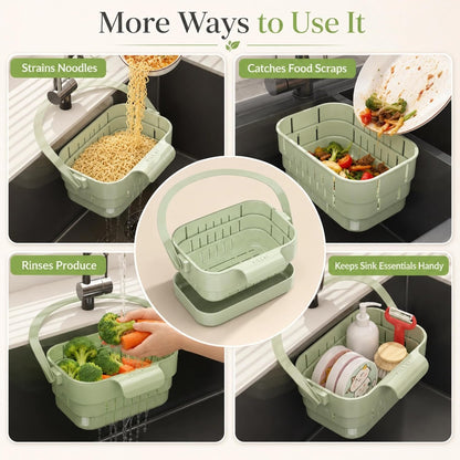 Sink Strainer Basket, 2026 Upgrade Foldable Hanging Sink Drain Basket