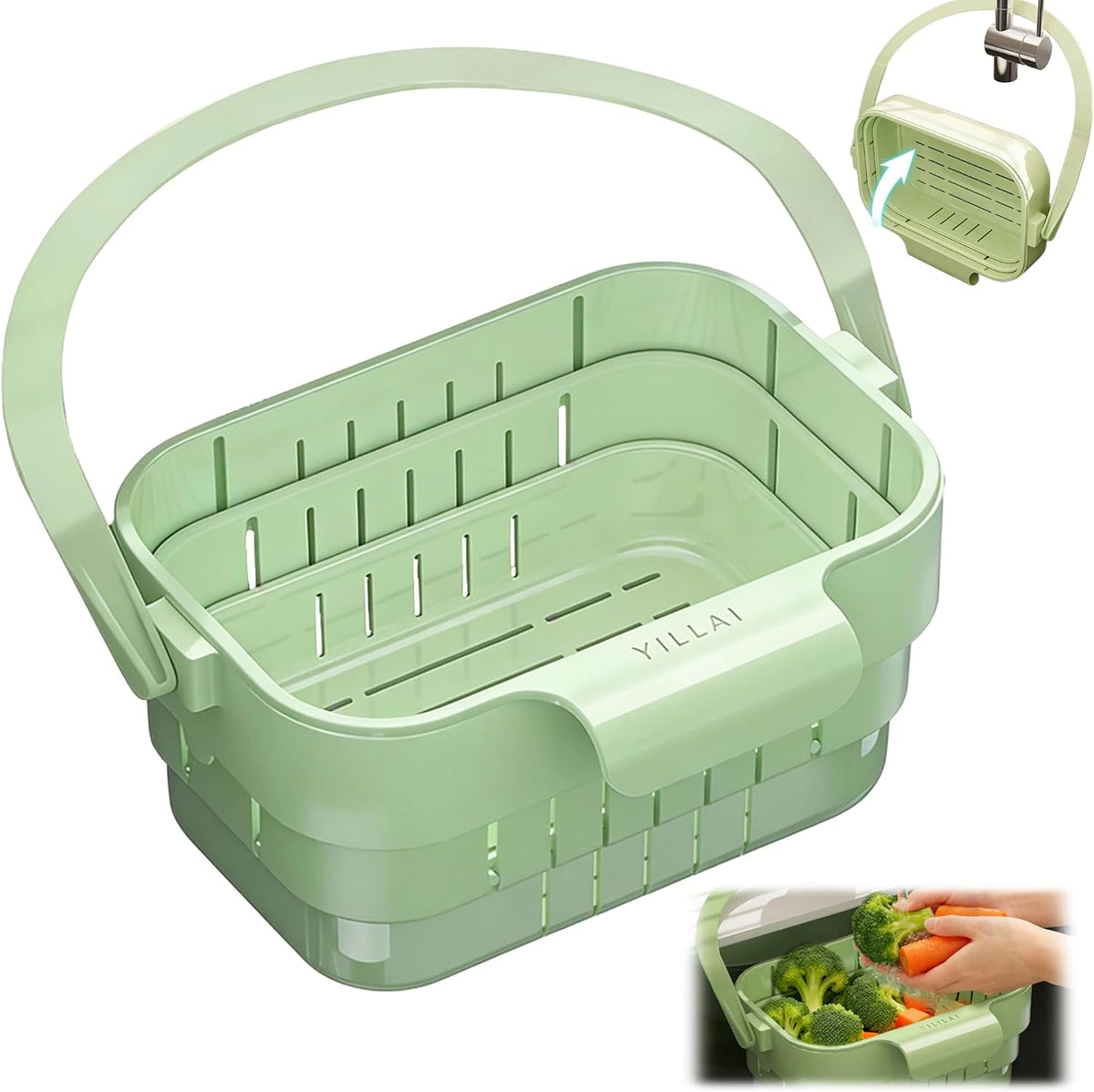 Sink Strainer Basket, 2026 Upgrade Foldable Hanging Sink Drain Basket
