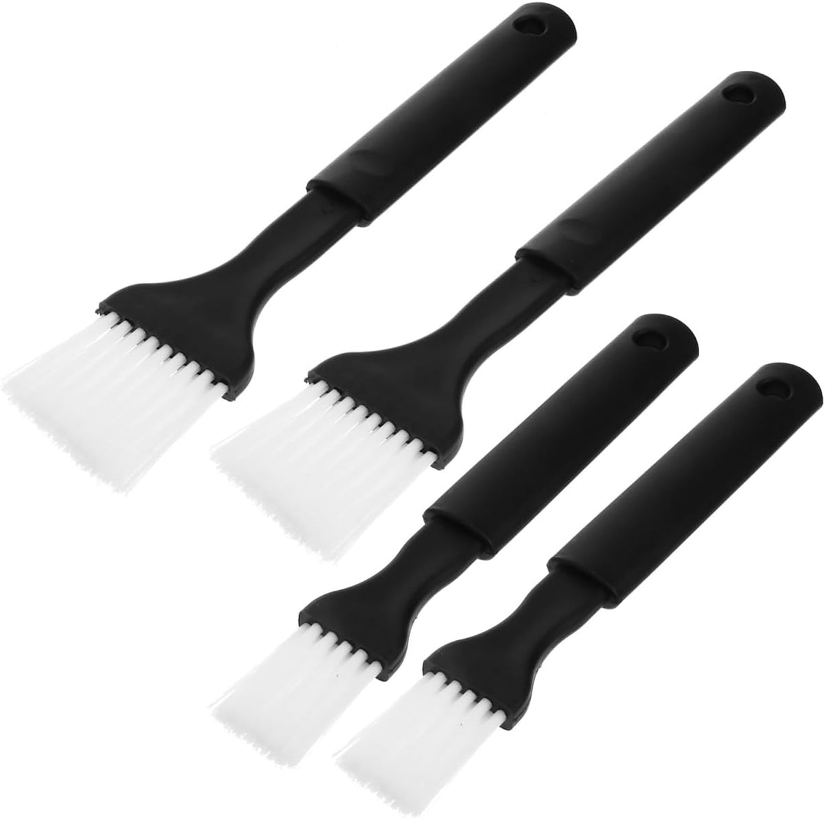 Pastry & Basting Brush Set 4 pcs Nylon Brush with Grip Plastic Handle for Bbq Grilling Baking Roasting Cooking Dishwasher Safe 8.07 in