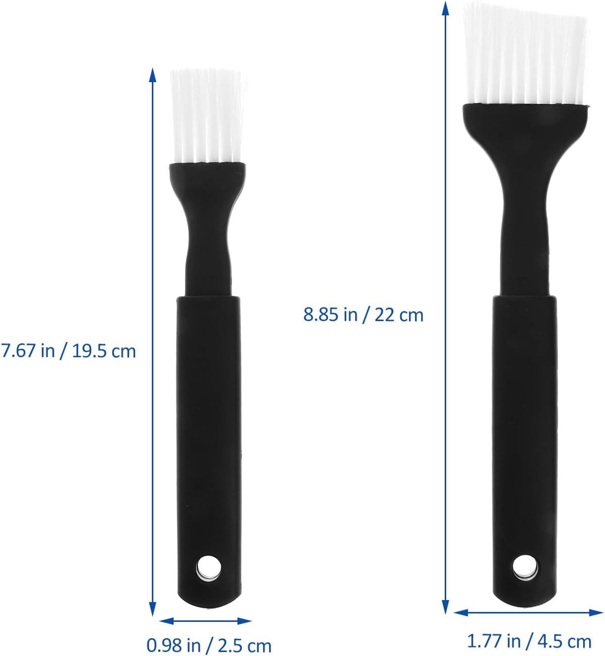 Pastry & Basting Brush Set 4 pcs Nylon Brush with Grip Plastic Handle for Bbq Grilling Baking Roasting Cooking Dishwasher Safe 8.07 in