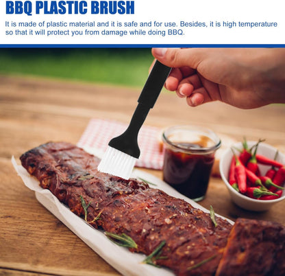 Pastry & Basting Brush Set 4 pcs Nylon Brush with Grip Plastic Handle for Bbq Grilling Baking Roasting Cooking Dishwasher Safe 8.07 in