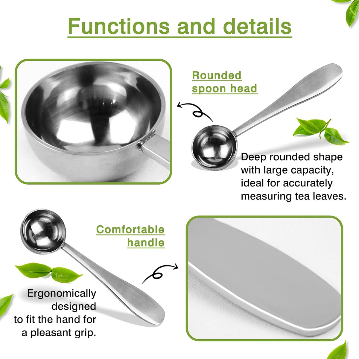 Perfect Measure Loose Leaf Tea Spoon – Premium 18/8 Stainless Steel Tea Scoop for All Tea Types – Connoisseur’s Choice