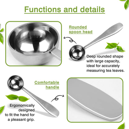 Perfect Measure Loose Leaf Tea Spoon – Premium 18/8 Stainless Steel Tea Scoop for All Tea Types – Connoisseur’s Choice