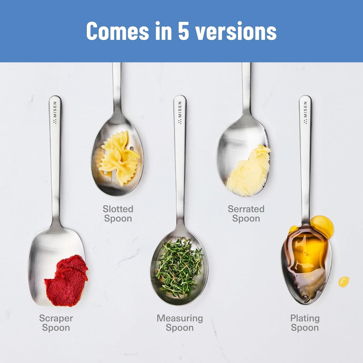 Measuring Chef Spoon – Stainless Steel Cooking Spoon with Engraved Tablespoon Teaspoon and Milliliter Markings for Precise Measuring Mixing Sauces Dressings Marinades and Cooking Prep