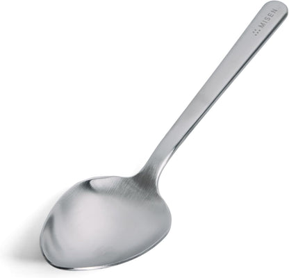 Measuring Chef Spoon – Stainless Steel Cooking Spoon with Engraved Tablespoon Teaspoon and Milliliter Markings for Precise Measuring Mixing Sauces Dressings Marinades and Cooking Prep