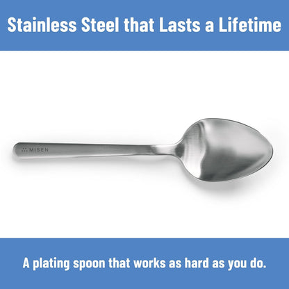 Measuring Chef Spoon – Stainless Steel Cooking Spoon with Engraved Tablespoon Teaspoon and Milliliter Markings for Precise Measuring Mixing Sauces Dressings Marinades and Cooking Prep
