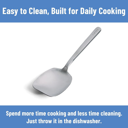 Measuring Chef Spoon – Stainless Steel Cooking Spoon with Engraved Tablespoon Teaspoon and Milliliter Markings for Precise Measuring Mixing Sauces Dressings Marinades and Cooking Prep
