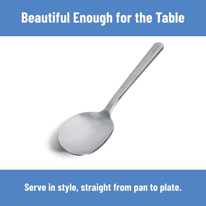 Measuring Chef Spoon – Stainless Steel Cooking Spoon with Engraved Tablespoon Teaspoon and Milliliter Markings for Precise Measuring Mixing Sauces Dressings Marinades and Cooking Prep