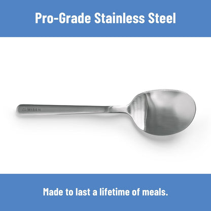 Measuring Chef Spoon – Stainless Steel Cooking Spoon with Engraved Tablespoon Teaspoon and Milliliter Markings for Precise Measuring Mixing Sauces Dressings Marinades and Cooking Prep